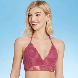 Shade & Shore Woman’s Push Up Crotchet Triangle Bikini Top